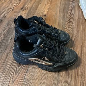 Black Leather Sneakers